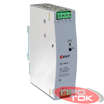 Блок питания на дин рейку 75Вт Uвх 220В AC Uвых 24В DC постоянного тока EKF DR-E-75W-24