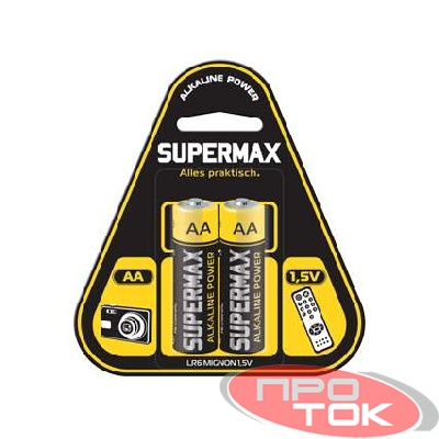 Элемент питания алкалиновый LR6 (уп.2шт) Supermax SUPLR62S