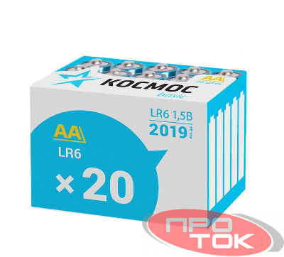 Элемент питания алкалиновый LR LR6 (уп.20шт) Космос KOCLR620BOX