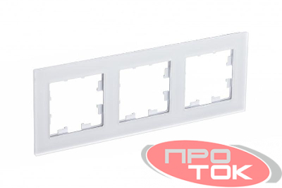Рамка 3-м ATLASDESIGN NATURE мат. стекло бел. SchE ATN330103