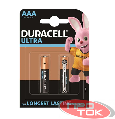 Элемент питания алкалиновый LR03-2BL Ultra (блист.2шт) Duracell Б0038760